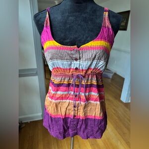New York & Company Pink and Purple Striped Blouse
